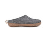 Outdoor Open Heel Slippers With Rubber Sole - Charcoal - Woollyes