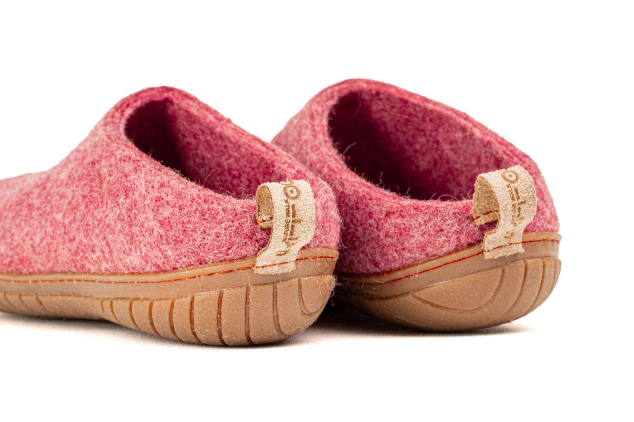 Outdoor Open Heel Slippers With Rubber Sole - Cherry Pink - Woollyes