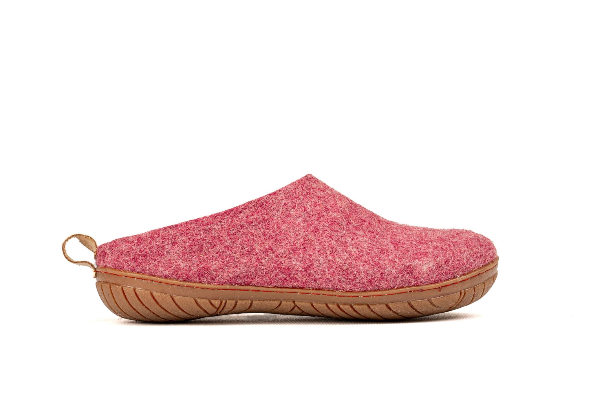 Outdoor Open Heel Slippers With Rubber Sole - Cherry Pink - Woollyes