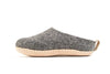 Indoor Open Hiel Slippers Met Lederen Sole-Houtskool