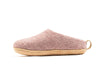 Indoor Open Heel Slippers With Leather Sole - Lavender