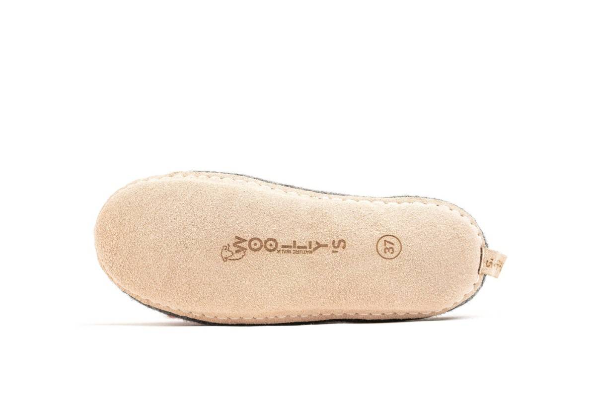 Indoor Open Hiel Slippers Met Lederen Sole-Houtskool