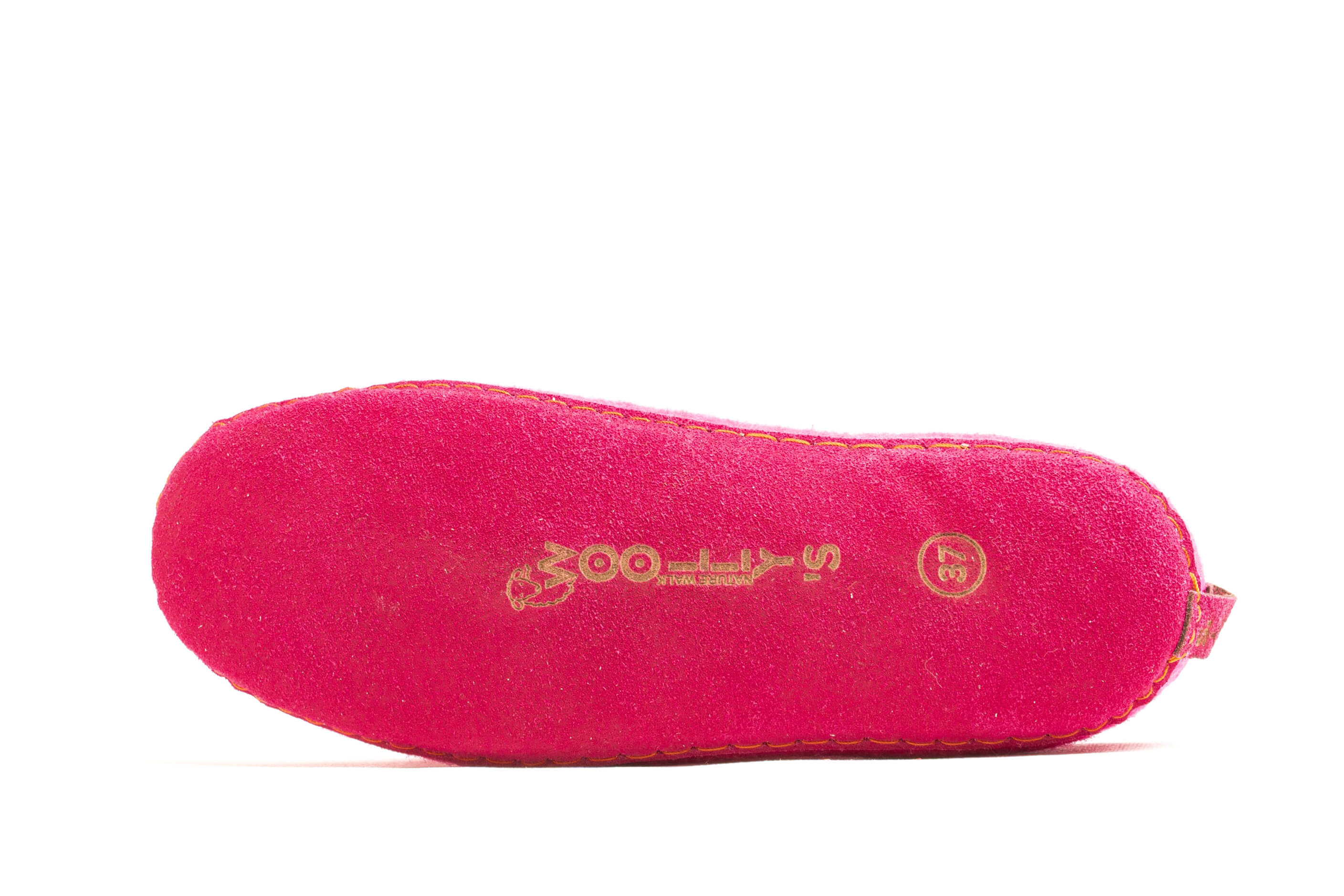 Indoor Open Heel Slippers With Leather Sole - Fuchsia