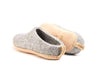 Indoor Open Hiel Slippers met Leren Zool-Natuurlijk Grijs