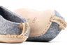 Indoor Open Heel Slippers With Leather Sole - Denim