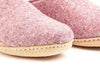 Indoor Open Heel Slippers With Leather Sole - Lavender