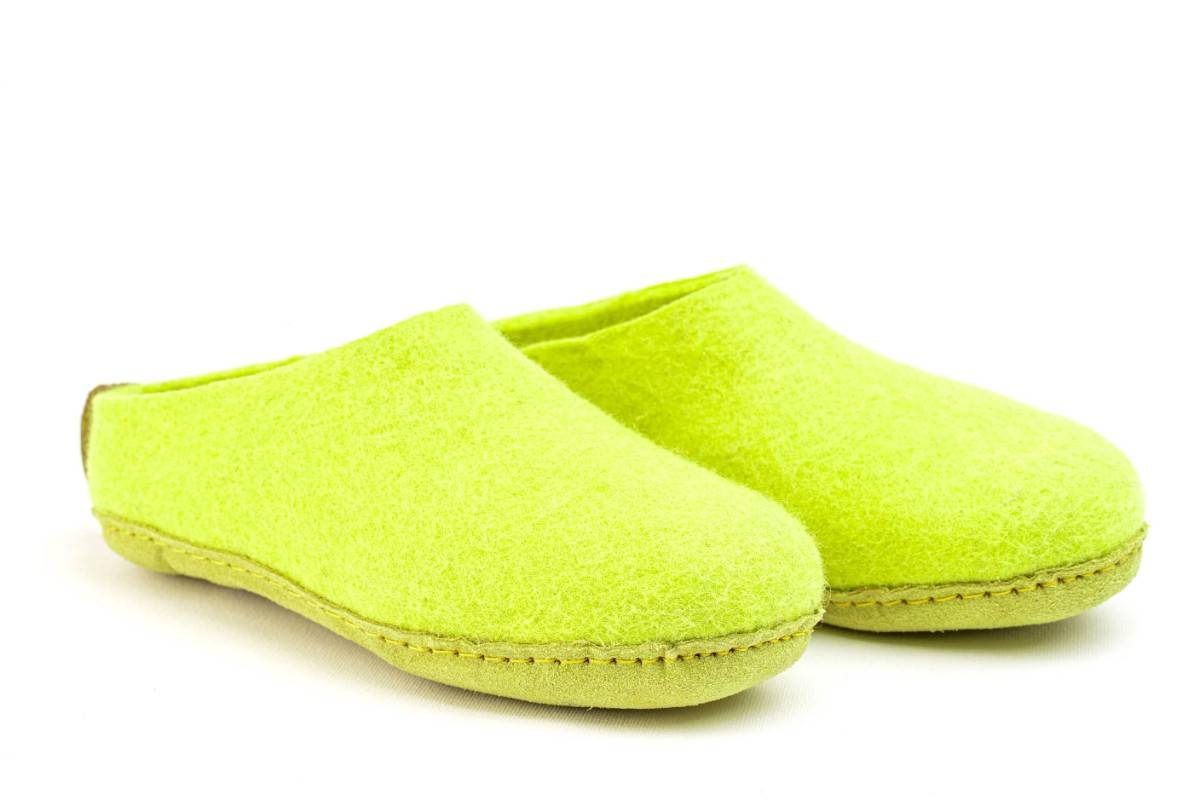 Zapatillas De Tacón Abierto Con Suela De Cuero-Verde Lima