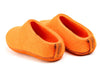 Indoor Open Heel Slippers With Leather Sole - Orange