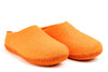 Indoor Open Heel Slippers With Leather Sole - Orange