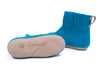 Kinder Indoor Boot Met Leren Zool - Turquoise