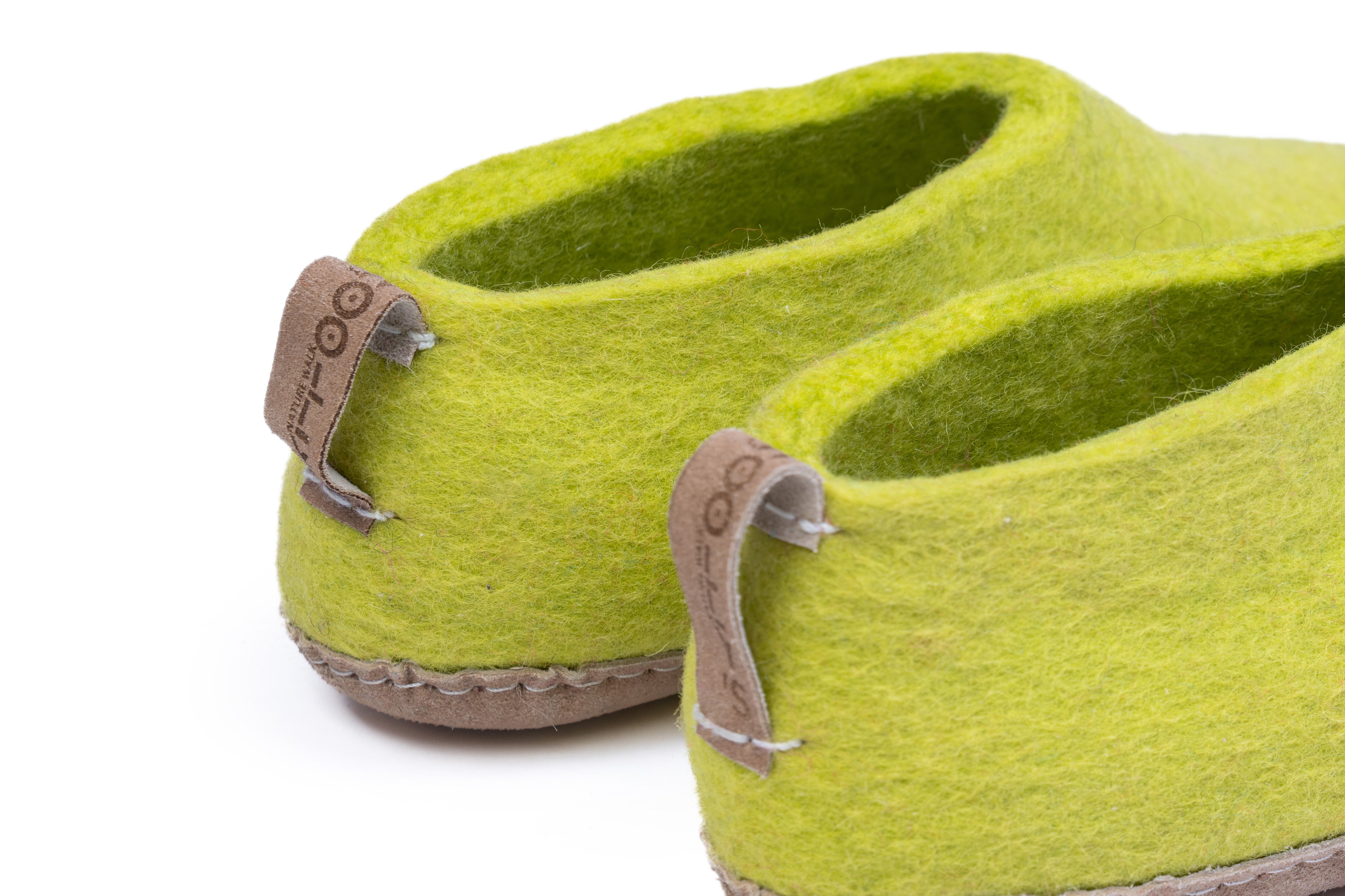 Zapatos de interior con suela de cuero-Verde Lima