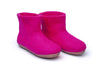 Комнатные сапоги с кожаной подошвой-фуксия