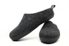 Outdoor Open Heel Slippers With Rubber Sole - Black
