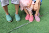 Bottes d'intérieur pour enfants avec semelle en cuir-Rose cerise