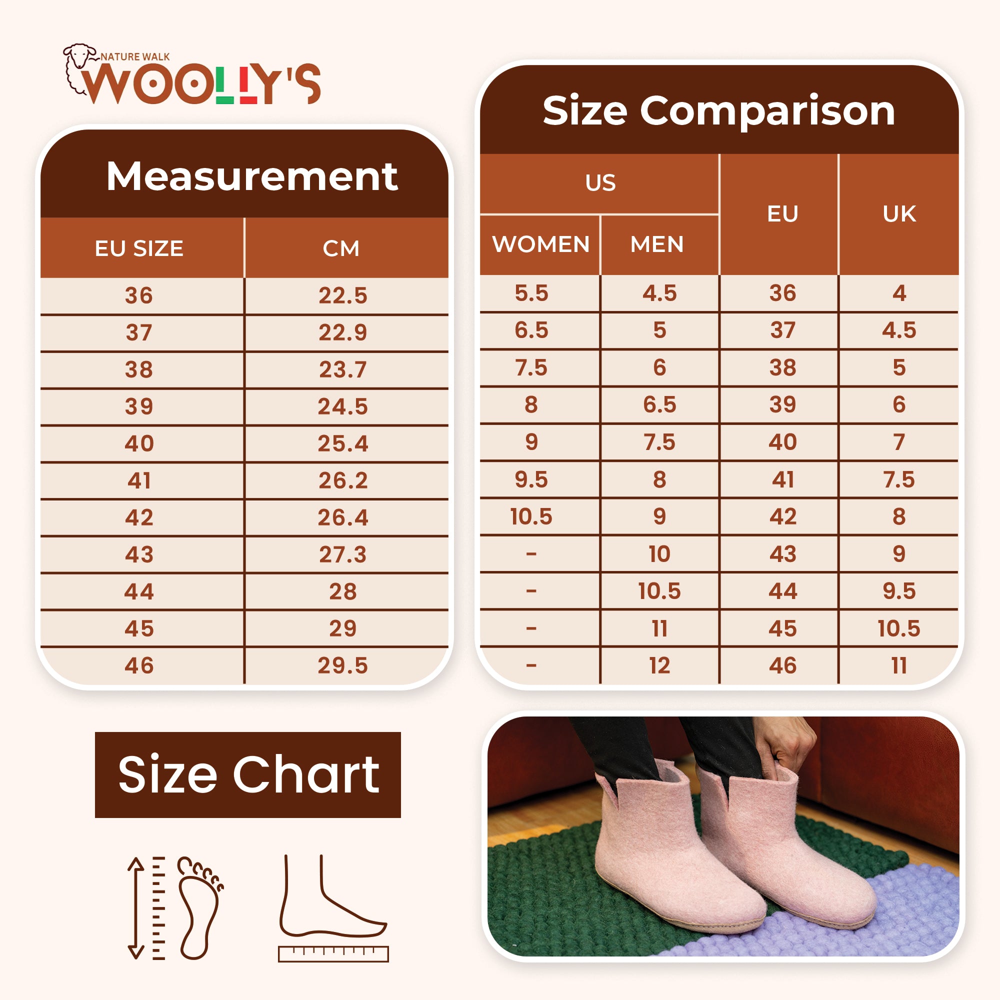 真皮鞋底室內靴 - 淡粉紅色