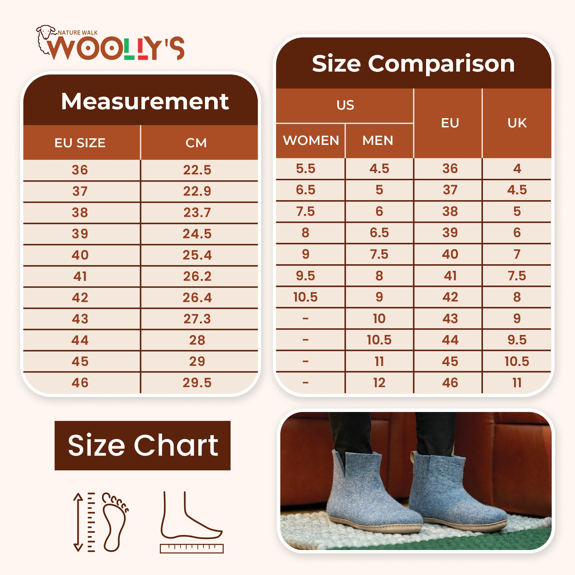 皮革底室內靴子 - 牛仔布