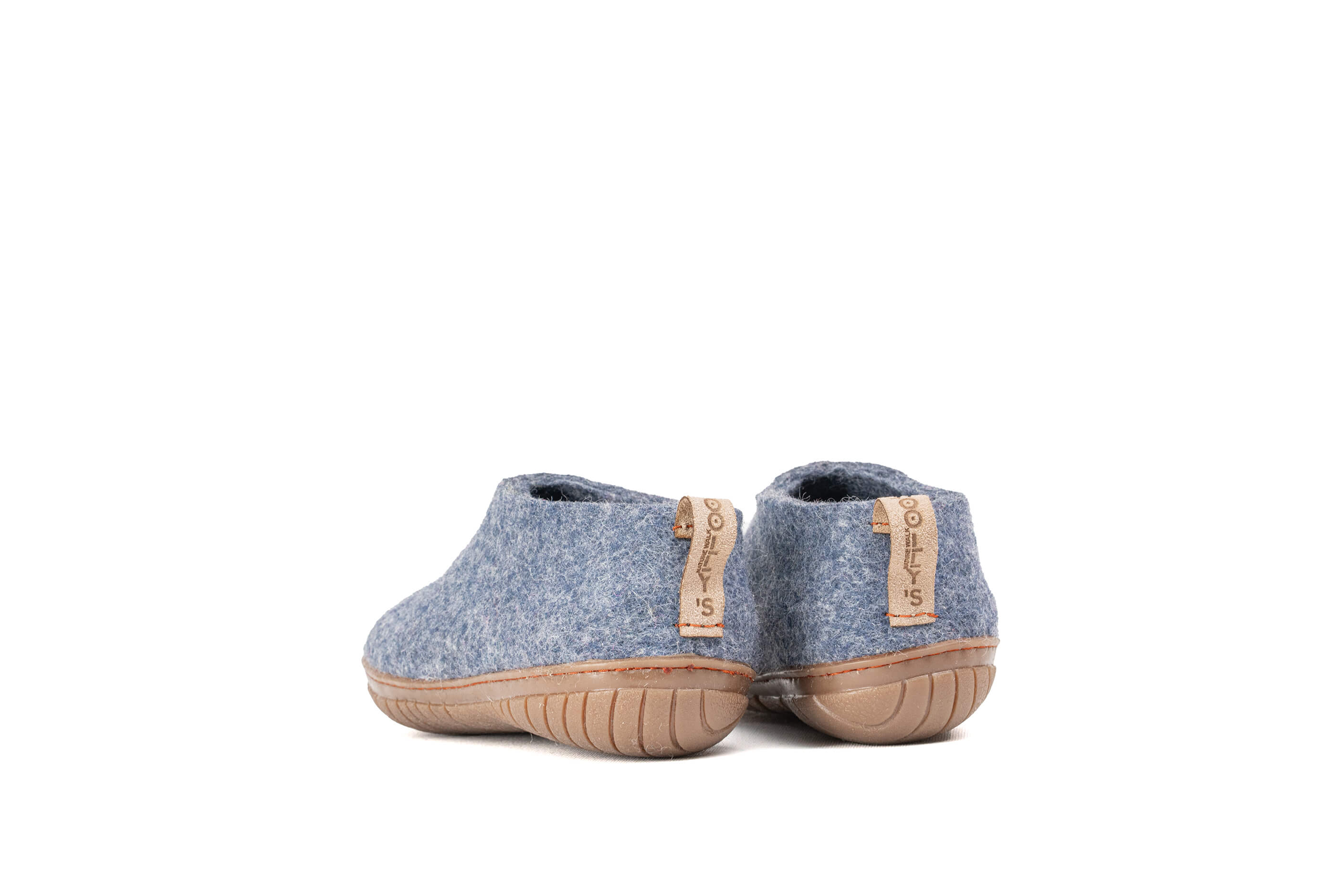 Outdoor Boiled Felt Shoes With Rubber Sole - Denim