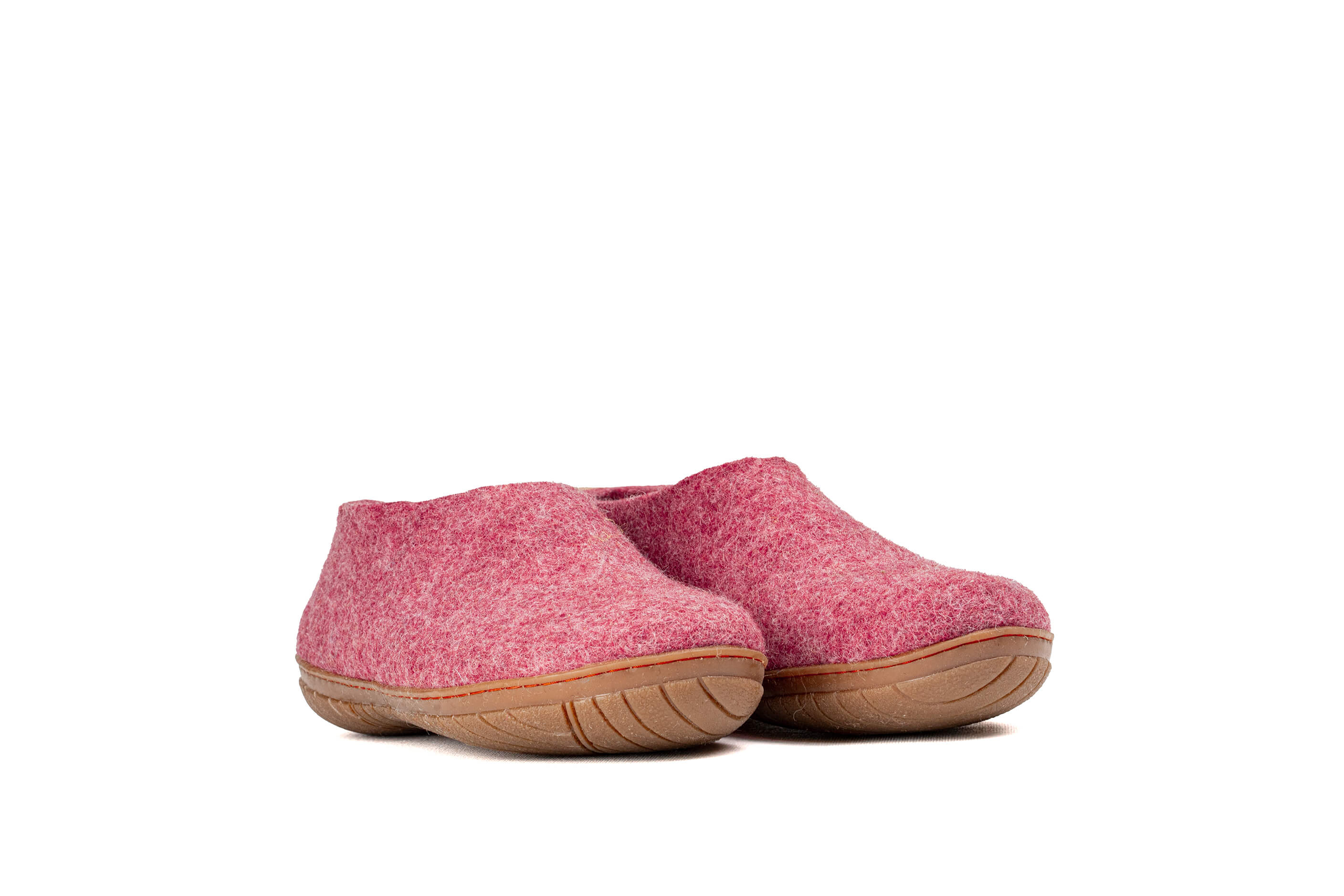 Woollyes Felted Outdoor Shoes With Rubber Sole - Cherry Pink