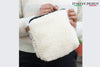 Woollyes Handmade Sherpa Woolen Minaudieres purse- White