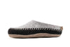 Indoor Open Hiel Slipper Met Leren Zool-Zwart &amp; Grijs