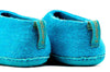 Binnenschoenen met Leren Zool-Turquoise