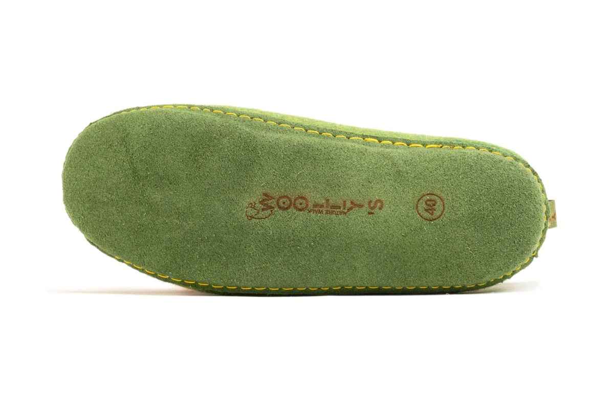 Indoor Shoes With Leather Sole - Green