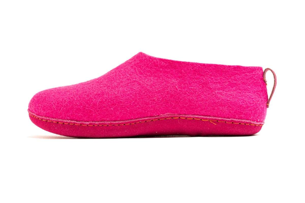 Scarpe Da Interno Con Suola In Cuoio - Fucsia