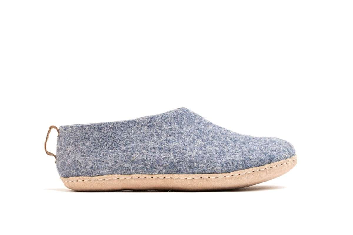 Scarpe Indoor Con Suola In Cuoio - Denim