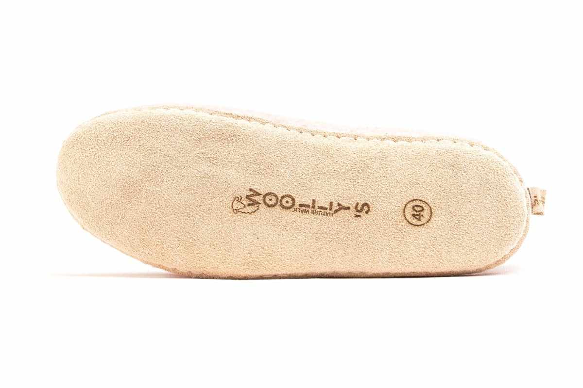 Indoor Shoes With Leather Sole - Baby Pink