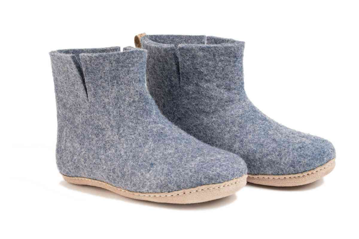 Botas de interior com sola de couro - Denim