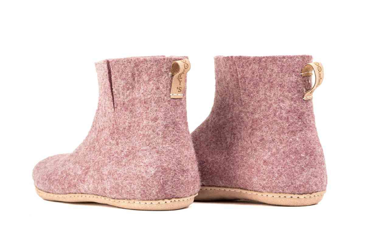 Botas de interior com sola de couro - Lavanda