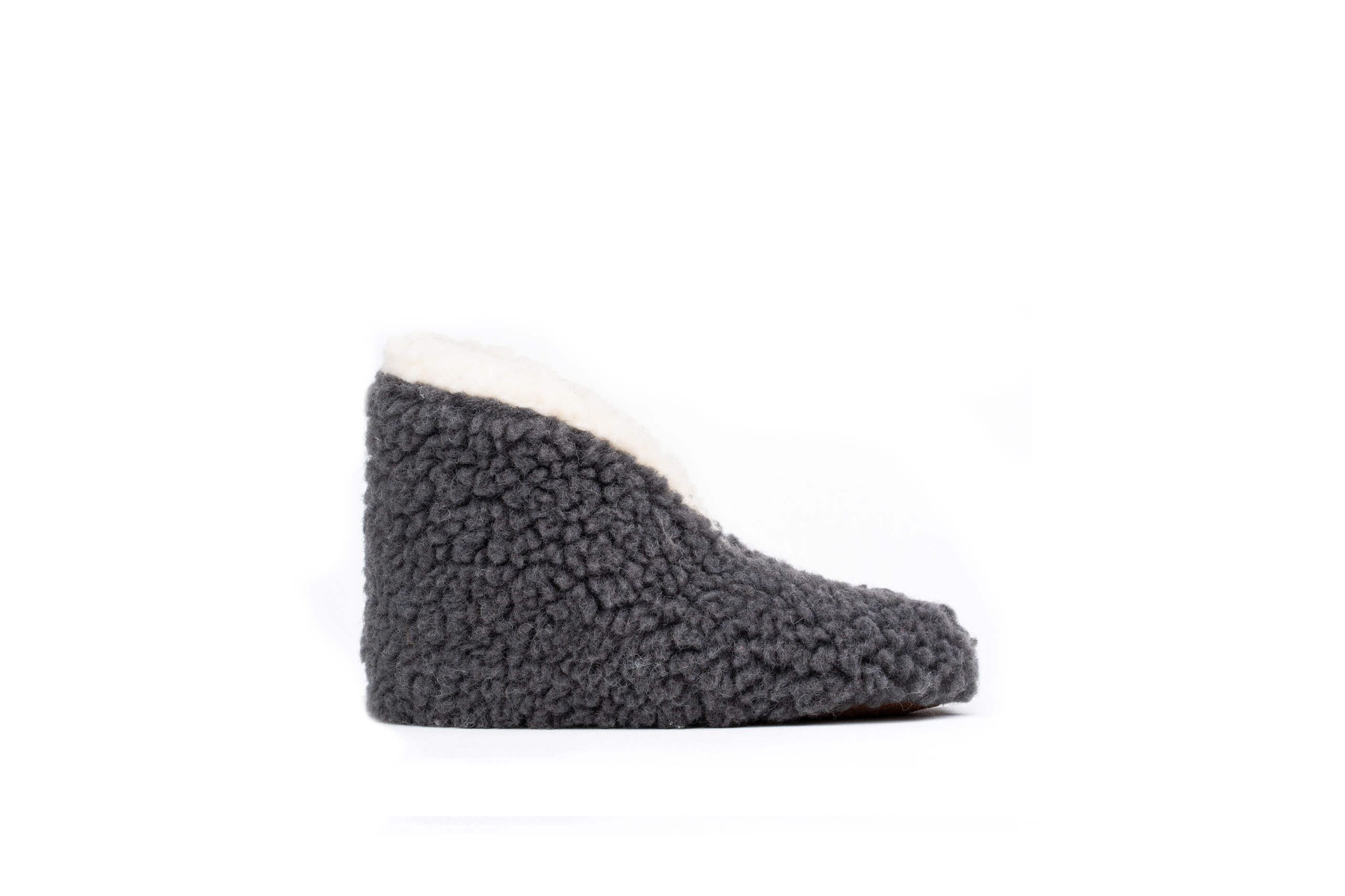 Sherpa Woolen Folding Shoes - Inside White /Outside Grey , Sherpa Shoes
