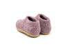 Kids Indoor Open Heel Slippers With Leather Sole - Lavender