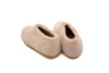 Kids Indoor Open Heel Slippers With Leather Sole - Baby Pink