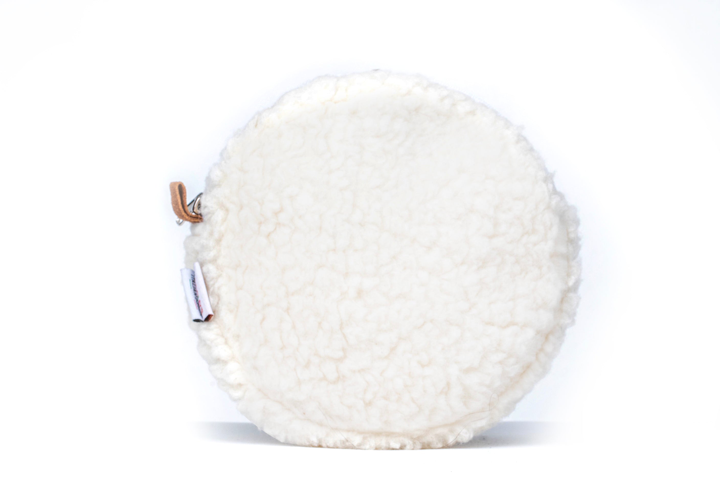 Woollyes Handmade Sherpa Woolen Minaudieres Round purse- White