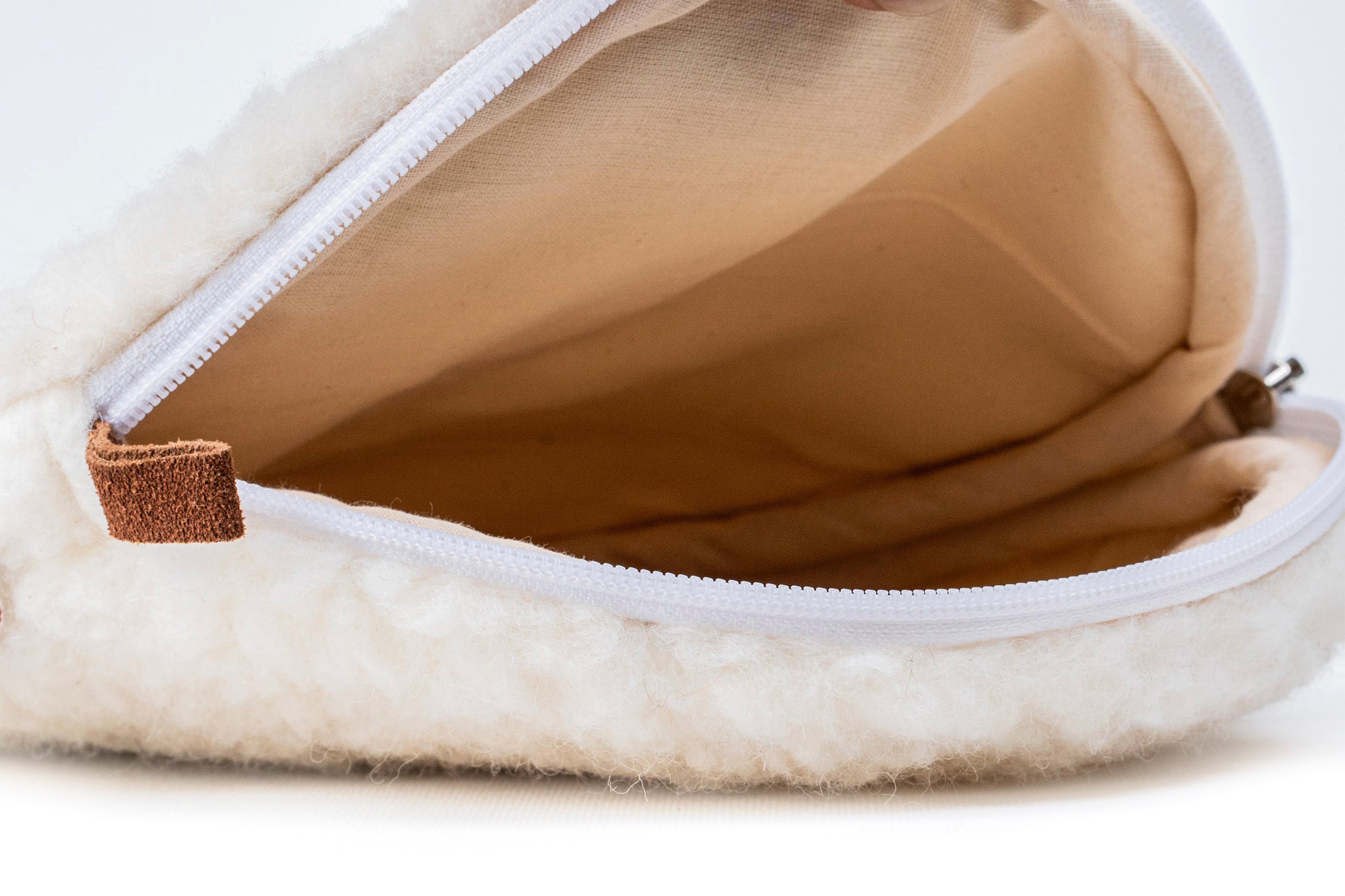 Woollyes Stylish Sherpa Woolen purse - White