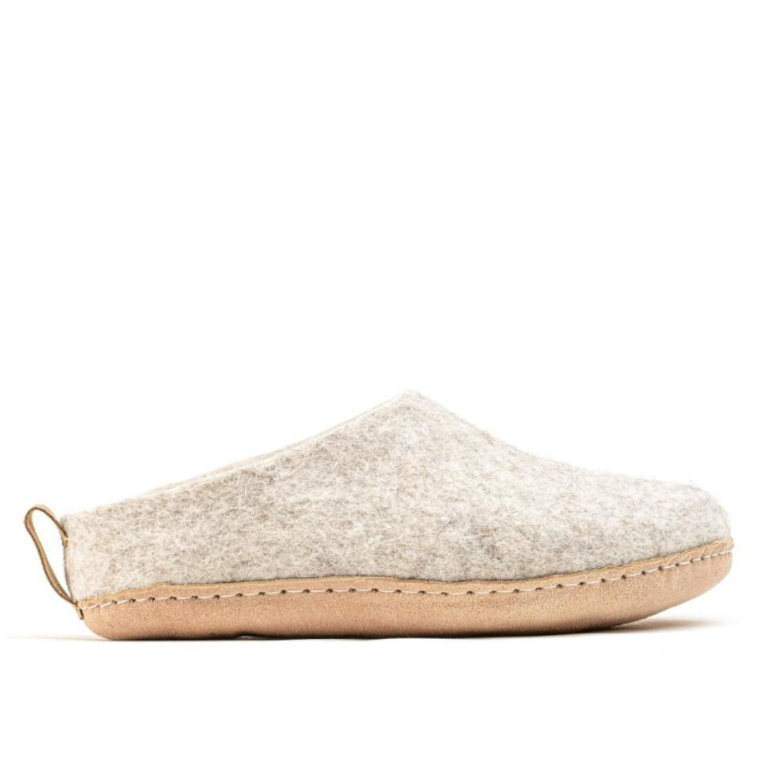 Zapatillas De Tacón Abierto Con Suela De Cuero-Marrón Claro