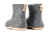 Indoor Boots With Leather Sole - Charcoal - Woollyes