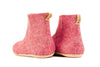 Indoor Boots With Leather Sole - Cherry Pink - Woollyes