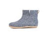 Indoor Boots With Leather Sole - Denim - Woollyes