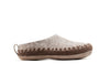 Indoor Open Heel Slipper With Leather Sole - Natural Brown & Light Brown - Woollyes