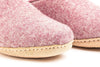 Indoor Open Heel Slippers With Leather Sole - Lavender - Woollyes