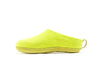Indoor Open Heel Slippers With Leather Sole - Lime Green - Woollyes
