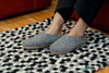 Indoor Open Heel Slippers With Leather Sole - Natural Grey - Woollyes