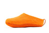 Indoor Open Heel Slippers With Leather Sole - Orange - Woollyes