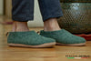 Indoor Shoes With Leather Sole - Jungle Green - Woollyes
