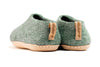 Indoor Shoes With Leather Sole - Jungle Green - Woollyes