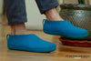 Indoor Shoes With Leather Sole - Turquoise - Woollyes