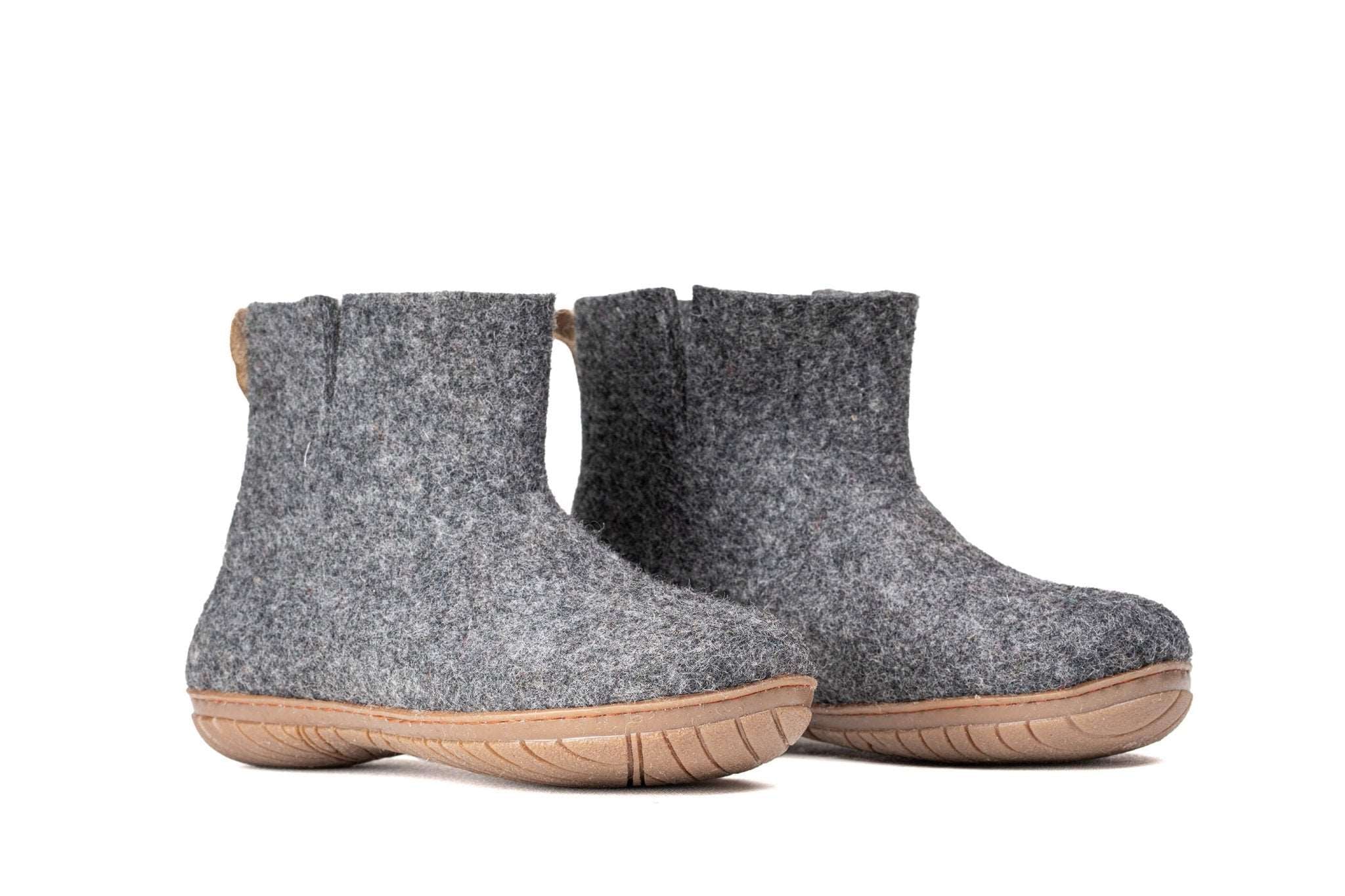 Outdoor Low Boots With Rubber Sole - Charcoal - Woollyes
