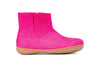 Outdoor Low Boots With Rubber Sole - Fuchsia - Woollyes
